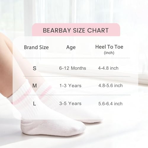 Image of Non-Slip Toddler Grip Crew Socks with Anti Skid Soles