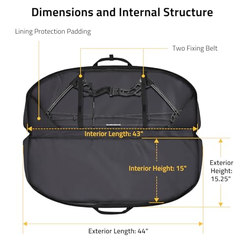 Image of CVLIFE 37 inch 44 inch Compound Bow Case Soft Bow Bag Arrow Archery Case Hunting