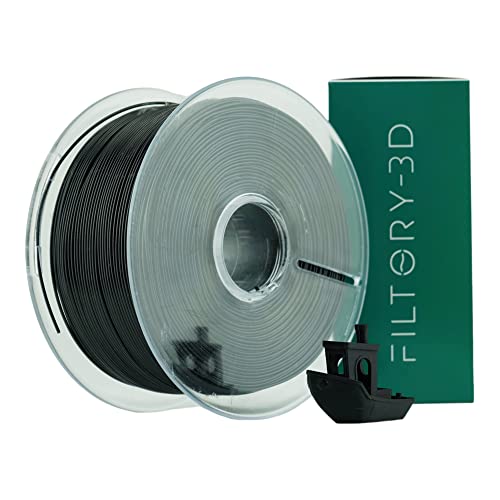 Filamento PETG - Bobina impresión 3D - Negro - Tereftalato de Polietileno - 1 Kg- Hilo de Impresión De 1,75mm Para Impresoras 3D - Precisión Dimensional +/- 0.02 mm - FILTORY