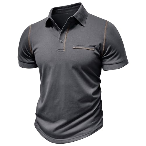 Polo de tennis respirant en coton pour homme évacuant l'humidité au golf
