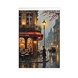 Photo Gallery zjixaosd poster decorativo da parete in stile retrò con stampa di un caffè parigino, romantica scena europea di strada, serata autunnale piovosa, decorazione artistica da parete per casa, bar Photo Gallery zjixaosd poster decorativo da parete in stile retrò con stampa di un caffè parigino, romantica scena europea di strada, serata autunnale piovosa, decorazione artistica da parete per casa, bar