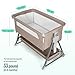 Cowiewie Bassinet Bedside Sleeper, Baby Bassinet with 7 Adjustable Height, Bedside Bassinet for Baby with Storage, Breathable Mesh & Mattress, Portable Bassinet Easy Folding (Baby Brown)
