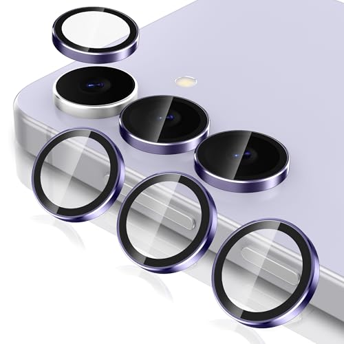 Casetego for Galaxy S25 FE Camera Lens Protector,9H Hardness,Scratch Resistant,Ultra-thin Tempered Glass,Metal Individual Camera Cover for Samsung Galaxy S25 FE,Case Friendly,Light Deep Purple - image 1