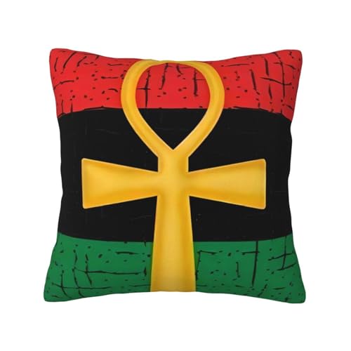 Retelly Red and Green Ankh Egyptian Gods Symbol Luxury Velvet