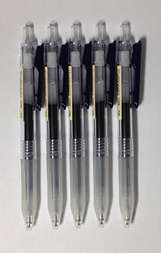 MUJI Clear Ballpoint Gel Pen [Blue-black] 0.5mm x 5