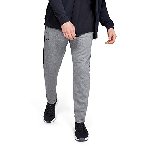 Under Armour Under Armour Men's Armour Fleece Pant Graphic, Pitch Gray Light Heather (013)/Black, Large