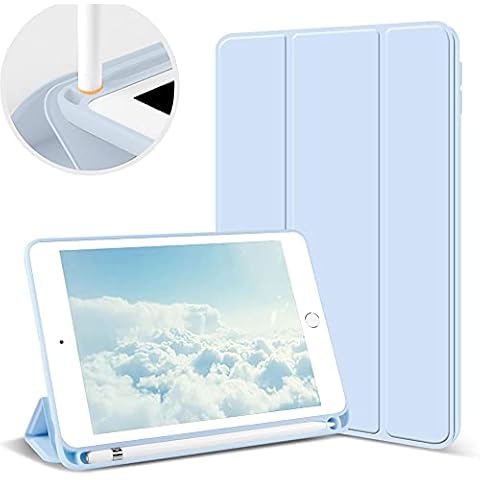 ZOYU Case for iPad mini 5 2019 7.9 inch,Slim Lightweight Smart Cover with Pencil Holder Shockproof Soft TPU Back Cover Auto Sleep/Wake for iPad mini 5th Generation (Light Blue) Cover