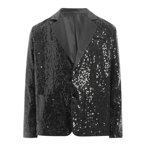 YiZYiF Sequin Blazer Jacket for Girls' Sparkle Lapel Tuxedo Suit Coat Stage Performance Outfit Dance Tops2
