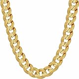 LIFETIME JEWELRY Cuban Link Chain Necklace 24k Gold Plated for Men and Women (6mm & 9.5mm) (36 inches, 9.5mm, Gold)