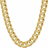 LIFETIME JEWELRY Cuban Link Chain Necklace 24k Gold Plated for Men and Women (6mm & 9.5mm) (20 inches, 9.5mm, Gold)