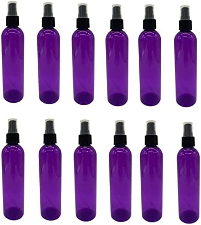 Natural Farms 12 Pack – 8 oz -Purple Cosmo Plastic Bottles – Black Fine Mist Atomizer - for Essential Oils, Perfumes image 5