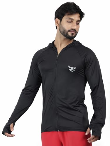 Image of Diamond Fashion Men's Gym Hoodie Jacket | Lightweight Stretchable Activewear for Workout, Running & Fitness | Quick Dry Full Zip Sports Hoodie for Men