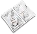 Boyanenes Aller Home & Kitchen Mr. & Mrs. Ring Dish Schmuckteller Marmor-Design – für Sie und Ihn, Zwei Fächer für Eheringe und Verlobungsringe, Armbänder, Halsketten, Uhren und Paare