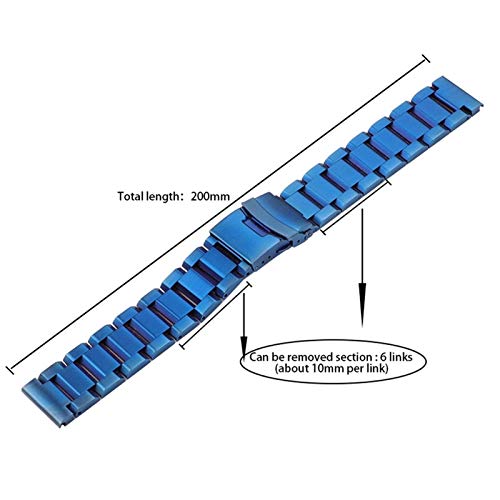 Bracelet de montre acier inoxydable bleu maillons robustes - 3