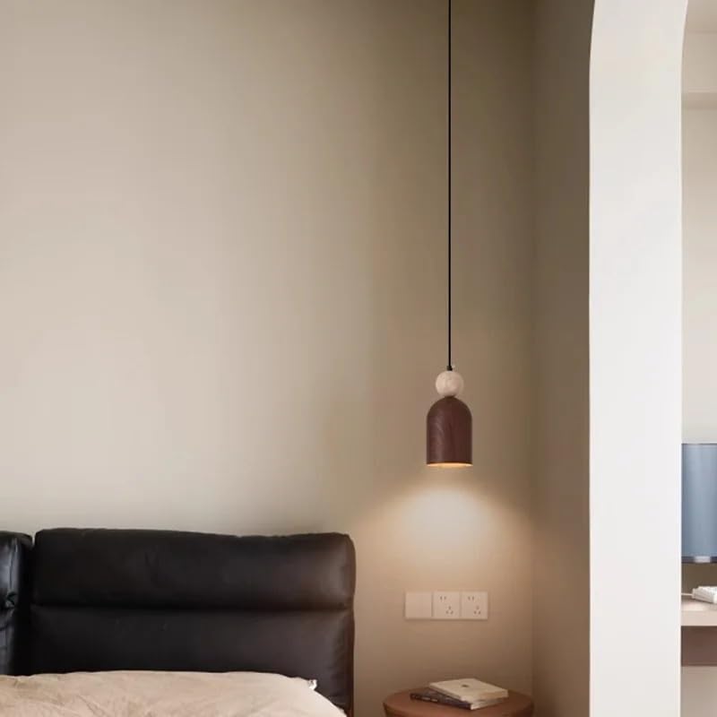 Lampe suspendue rétro jaune solution gain de place pour table de chevet salon - 3