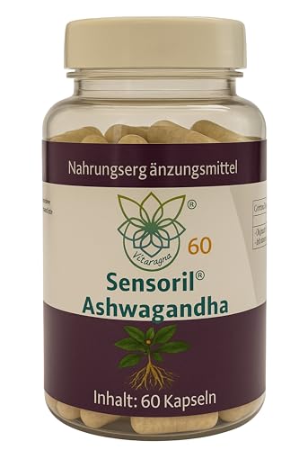 Vitaragna Sensoril® Ashwagandha - Withanolide - Patentierter Sensoril®-Extrakt aus Wurzel & Blatt - Adaptogen-Extrakt - 60 Kapseln