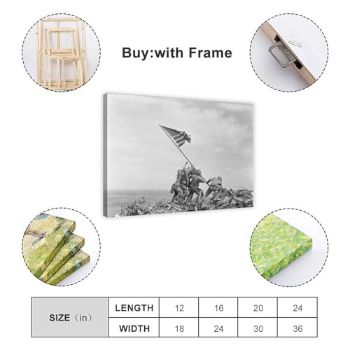 Décoration murale bureau Iwo Jima toile tendue抗UV avec cadre 30x45cm