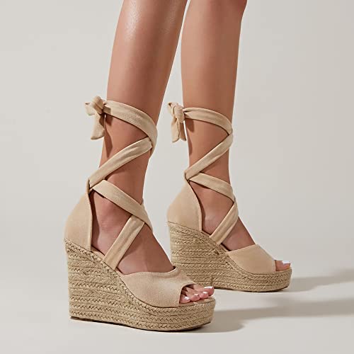 Sandales mode chaussures dames compensées de couleur kaki en taille 39
