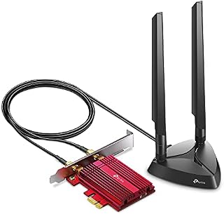 TP-Link AXE5400 Tri-Band Wi-Fi 6E Bluetooth 5.2 PCI Express Adapter with Two Antennas, Intel Wi-Fi 6E Chipset, Magnetized Antenna Base, Low-Profile Bracket Included, WPA 3 (Archer TXE75E)