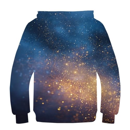 Pull à capuche imprimé 3D nébuleuse pour enfant 8-10 ans confortable - 3