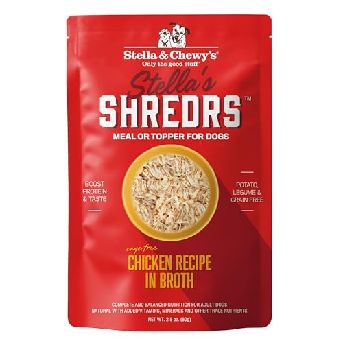 Stella-Chewys-Stellas-Shredrs-Cage-Free-Chicken-Recipe-in-Broth-28-oz-Pouches-Pack-of-24 Stella Chewys Stellas Shredrs Cage Free Chicken Recipe in Broth 28 oz Pouches Pack of 24