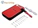 Fun Living Rechargeable Compact 9 in 1 LED Dimmable Lighted Crochet Hooks Complete Set with 9 Interchangeable Heads 2.5mm to 6.5mm Light up Bonus Zip Case and USB Charging Cable Color Options (Pink)