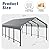 Shintenchi 12x20 FT Metal Carport, Enhanced Base Oversized Garage Carports,Outdoor Galvanized Shelter,Heavy Duty Carport Canopy with Steel Roof and Frame, for Car, Boats and Tractors