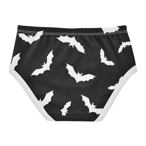 Artistic Toddler Girls Underwear 2t Cotton Little Girl Panties White Bats Solid Black Halloween Kids Briefs Undies2