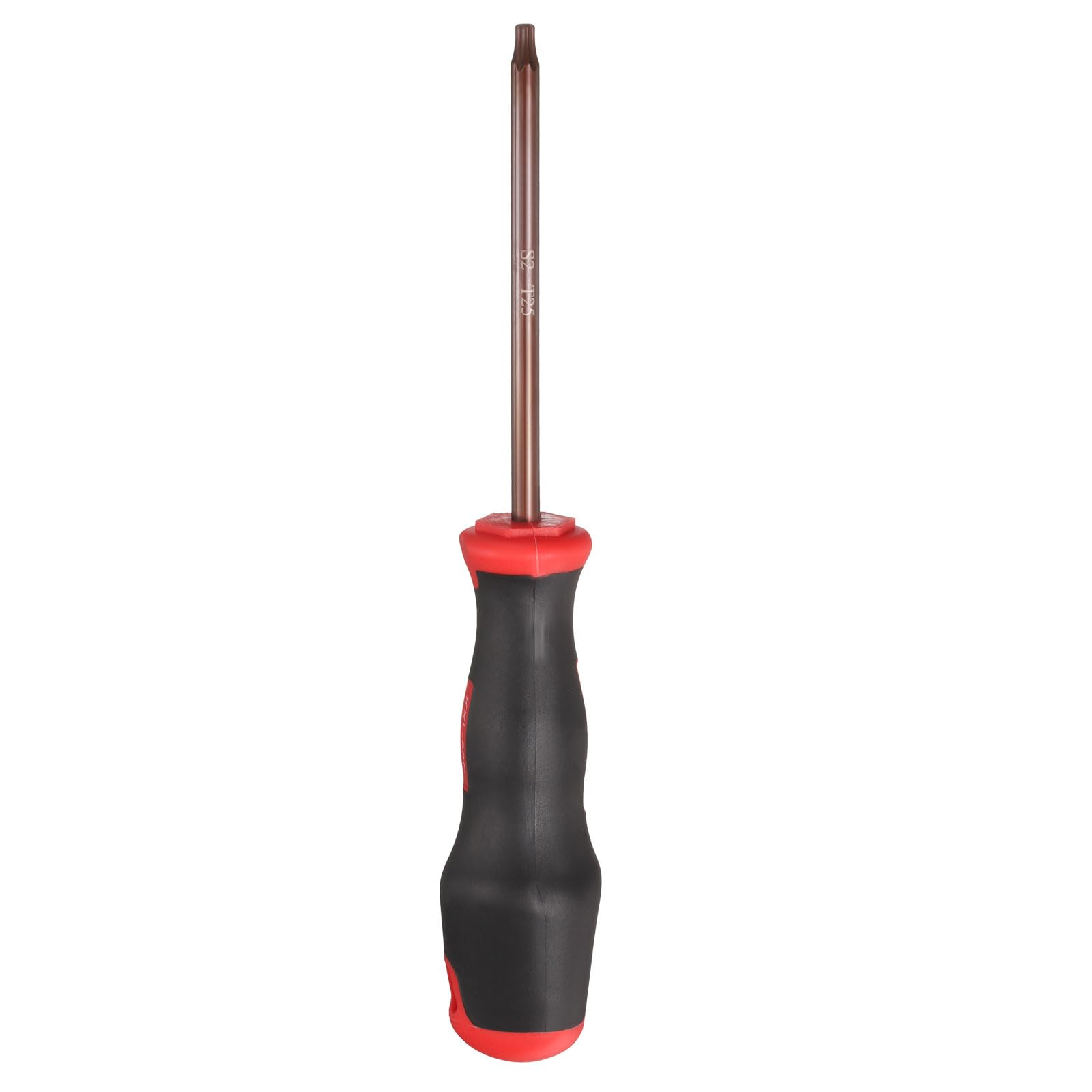 sourcing map T25 Torx Screwdriver 8.66" Magnetic Screwdrivers 4.72" Heat-Treated S2 Alloy Steel with Ergonomic Handle for DIY Repairing, Red Brown