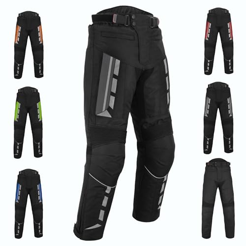 Motorradhose für Herren mit Protektoren, Motorradhose aus Cordura, wasserdicht, mit Schutz an Hüften und Knien, CE-zertifizierte Rüstung, grau, XL