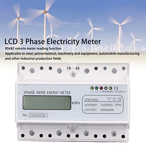 Monitor de Energia Elétrica, Medidor de Energia Elétrica de 4 Fios e 7 Dígitos LCD para Fabricação d