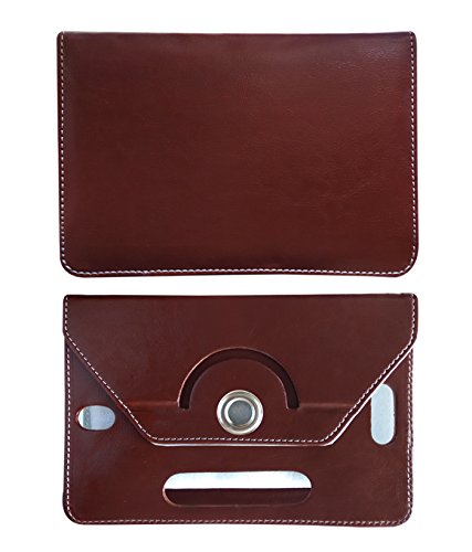 Image of Fastway Rotating Leather Flip Case Cover for Amazon Fire HD 8 Tablet (Brown)