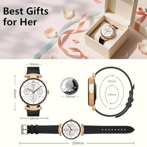 Image of Smart Watches for Women,Answer /Make Call,1.32 inch AMOLED Ultra-Clear Screen Smartwatch with Heart Rate,Sleep Monitor, Watches for Women for Samsung /Android /iOS,100+ Sports Mode,3ATM Waterproof