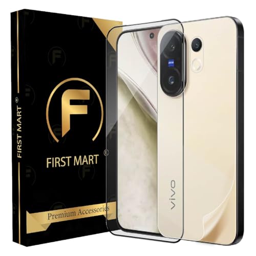 Image of FIRST MART Tempered Glass Screen Protector Compatible With Vivo X200 FE 5G (6.7 Inches) With Back Nano Membrane, Edge-to-Edge Protector Coverage With Easy Cleaning Kit | Black