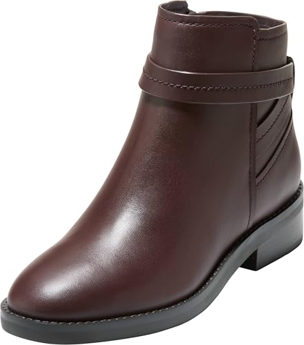 Cole Haan Women's Rosalyn Ankle Strap Boots, Madeira Leather Water Proof, 7.5-B US