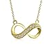 Produktbild Pave CZ Abbildung 8 Station Stil Romantisches Versprechen für immer Liebe Knoten Infinity Halskette Anhänger für Frauen Freundin Gelb 14K vergoldet .925 Sterling Silber Zirkonia