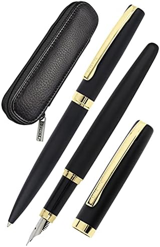 Online Set di scrittura Eleganza I include penna a sfera, penna stilografica, custodia in vera pelle, 3 pezzi, in confezione regalo di alta qualità, penna stilografica per cartucce standard (34598)