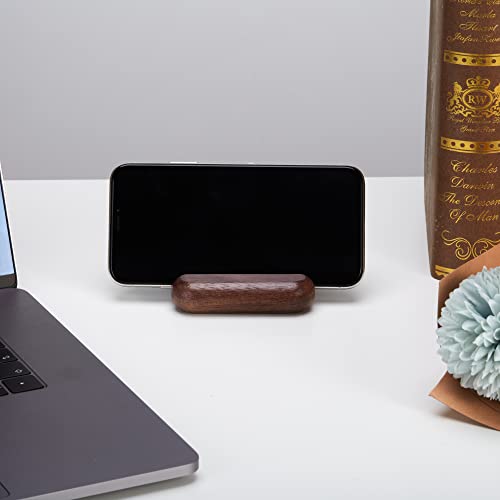 Arc Walnut Mobile Phone Stand, Utility Mobile Phone Stand, Portable Smart Phone Stand, Compatible With Most Types Of Mobile Phone Stand. (Curved Walnut Phone Stand) #TOP1