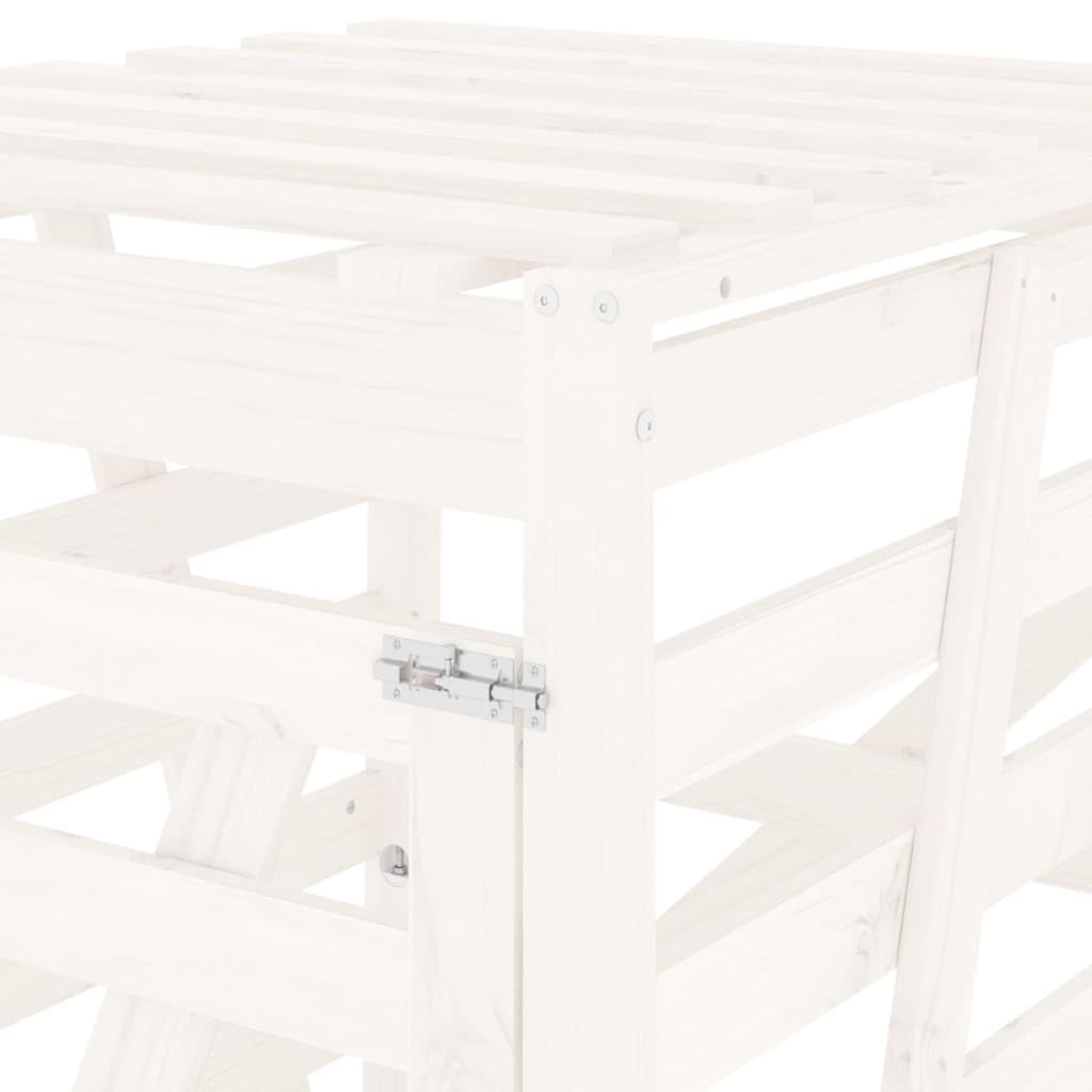 Genérico Cobertizo para Cubos de Basura Madera Pino Blanco 84x90x128,5cm,Casa y jardín,Productos del hogar,Accesorios para contenedores de residuos,Soportes para contenedores de residuos-825101