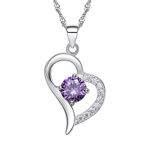 Bijoux cœur en argent sterling 925 avec zircone cubique
