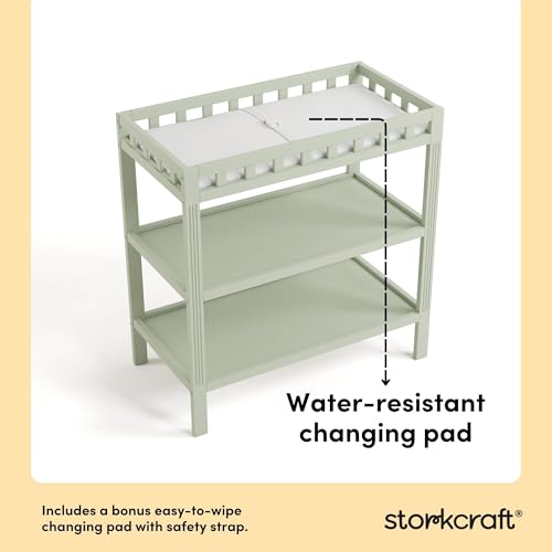 image for Storkcraft Morningside Changing Table (Sage) – GREENGUARD Gold Certi