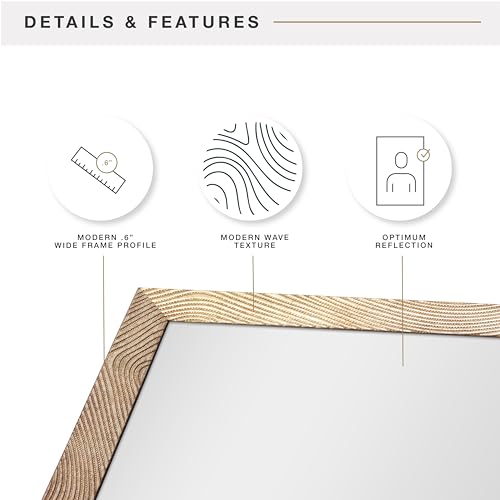 Image of MCS Micro Rope Front Loaded Wall Mirror, (30x48, Tarnished Brass)