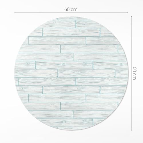 Tapis vinyle ø60 cm effet bois clair pour cuisine et salon moderne - 4