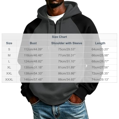 Quarter Zip Hoodie Men Casaul Long Sleeve Drawstring Pullover Tops - image 4