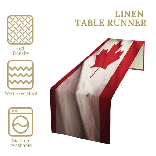 Chemin de table drapeau canadien lavable pour protéger et décorer la table - 4