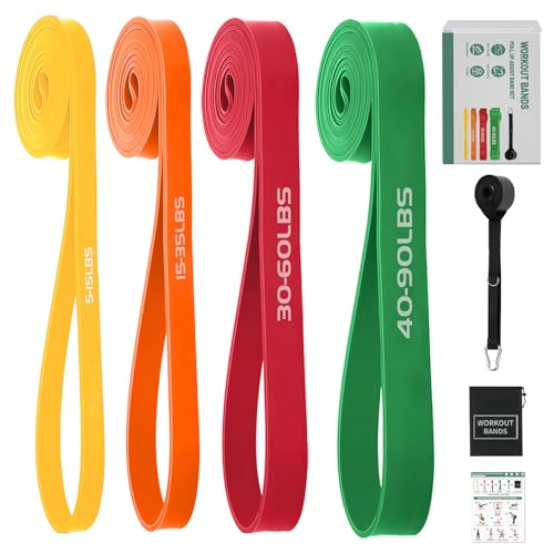 Image of Resistance Bands,Exercise Bands,Workout Bands,Resistance Bands Set for Legs,Pull Up Bands,Stretch Bands for Exercise,Muscle Training, Physical Therapy, Shape Body, Men Women