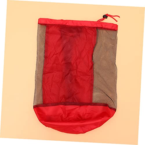 1pc Large Capacity Mesh Beach Bag for Portable Storage for Snacks and Books Shoulder Strap for Beach Outings Red2