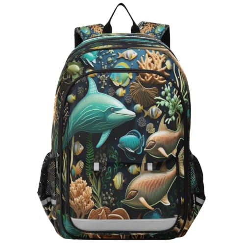 Sac à dos scolaire animal de mer imperméable pour protéger les cahiers