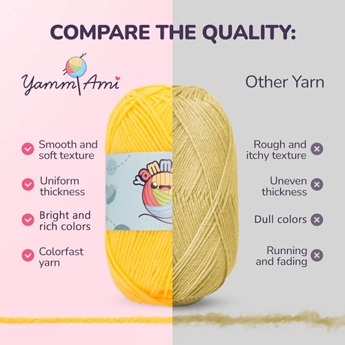 Image of YammiAmi 2,550 Yards Beginner Crochet Kit for Adults - 15 Large Single Color Yarn Skeins - 49 Pc Amigurumi Crochet Kit for Starters - Learn to Crochet with Instruction Book - Accessories Set