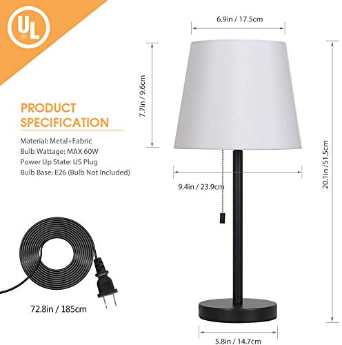 Table lamp, Bedroom Lamps for nightstand Set of 2, Bedside Lamps for Bedside, Dresser, Coffee Table